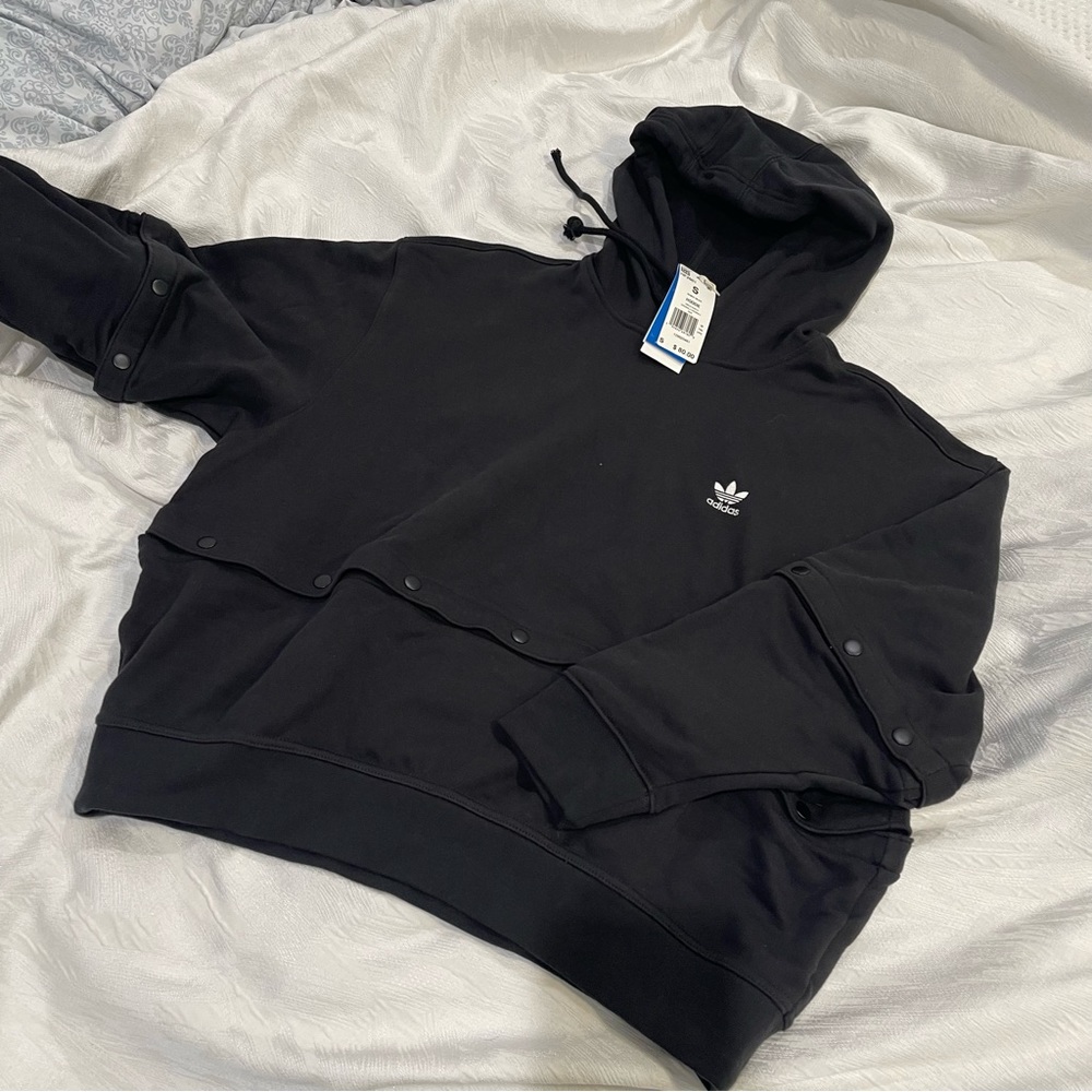 Always Original Snap Button Oversized Crop Hoodie in Size S